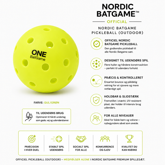 NBG Pickleball - Neon/Gul Outdoor (1 stk)